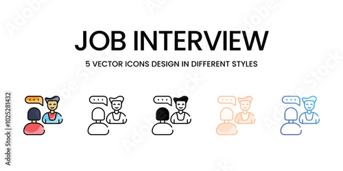 Job Interview vector icons set ready to use stock illustration