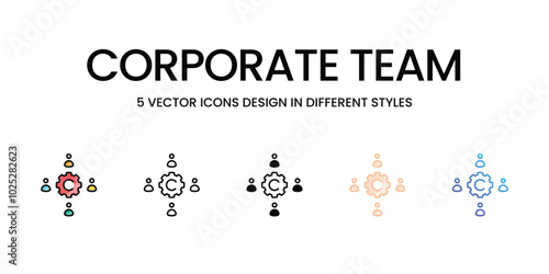 Corporate Team vector icons set ready to use stock illustration