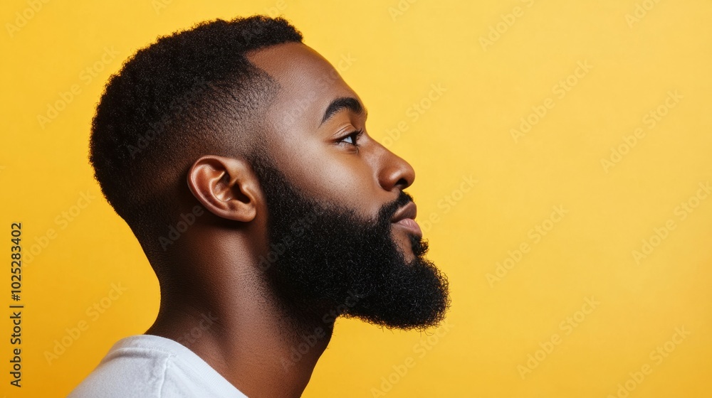 face of African-American man with beard generative ai