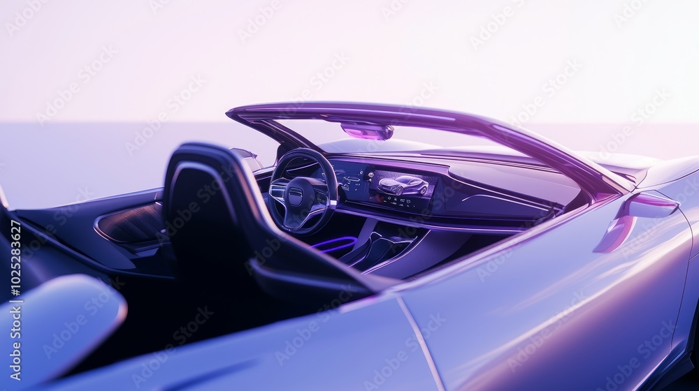 Futuristic Electric Vehicle Concept with Retractable Roof and Innovative Dashboard | Ultra-Detailed 3D Render Illustration Futuristic Electric Vehicle Concept with Retractable Roof and Innovative Dashboard | Ultra-Detailed 3D Render Illustration