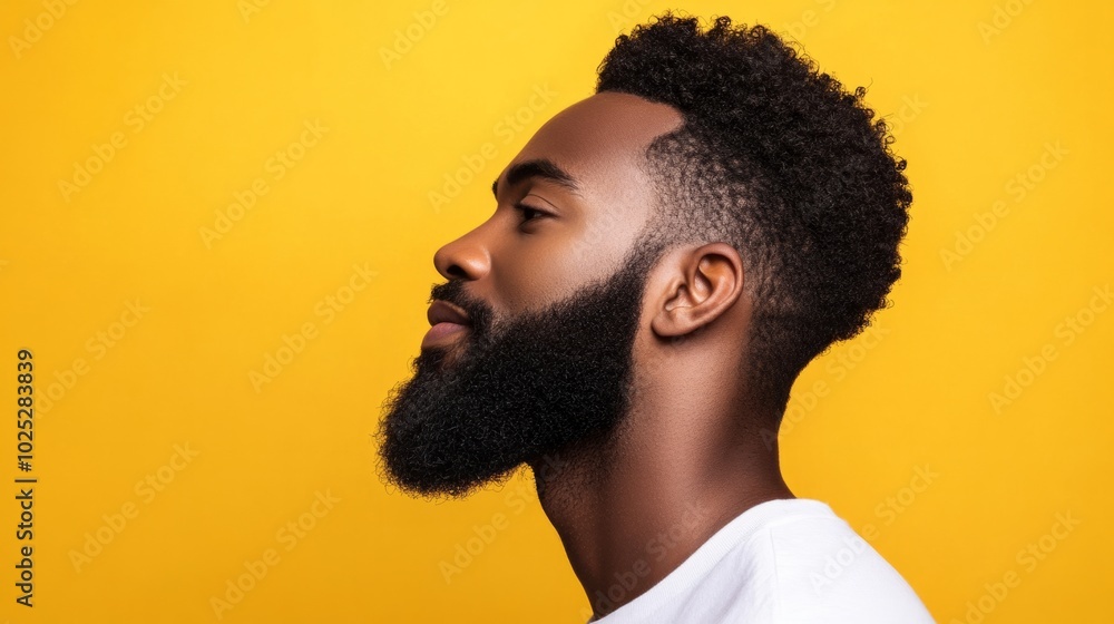 face of African-American man with beard generative ai face of African-American man with beard generative ai