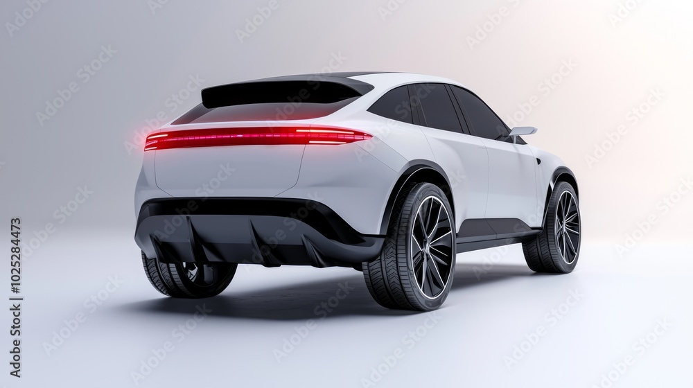 Futuristic Electric Crossover Concept Car with Dynamic Lighting System - Ultra-Detailed 3D Render Illustration Futuristic Electric Crossover Concept Car with Dynamic Lighting System - Ultra-Detailed 3D Render Illustration