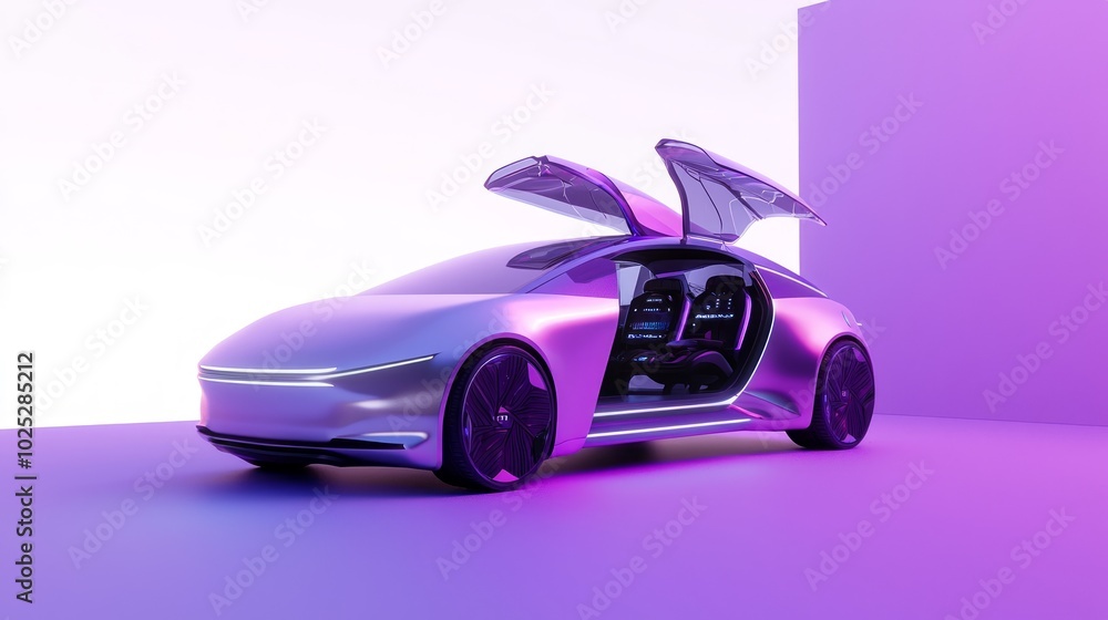 Cutting-Edge EV Concept Car: Futuristic Electric Hatchback Design with Butterfly Doors and Tech-Savvy Interior Cutting-Edge EV Concept Car: Futuristic Electric Hatchback Design with Butterfly Doors and Tech-Savvy Interior