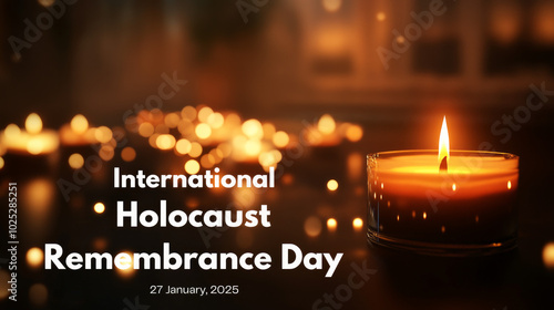 Holocaust Remembrance Day Template. Yom HaShoah. Memorial Day for Jewish people. With text and Date
 photo