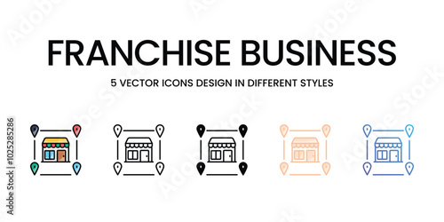 Franchise Business vector icons set ready to use stock illustration
