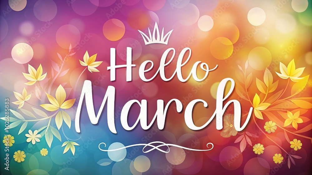 Hello spring banner. Spring time colorful wallpaper with flowers. Spring Lettering text. illustration Hello spring banner. Spring time colorful wallpaper with flowers. Spring Lettering text. illustration