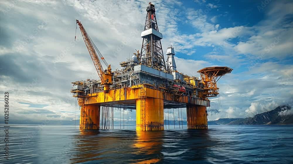 large oil rig platform in the ocean Generative AI large oil rig platform in the ocean Generative AI