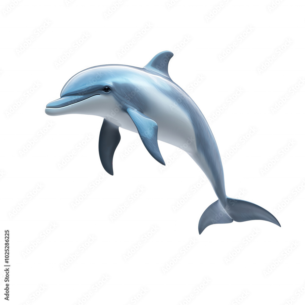 Obraz premium A vibrant dolphin swimming gracefully, transparent background