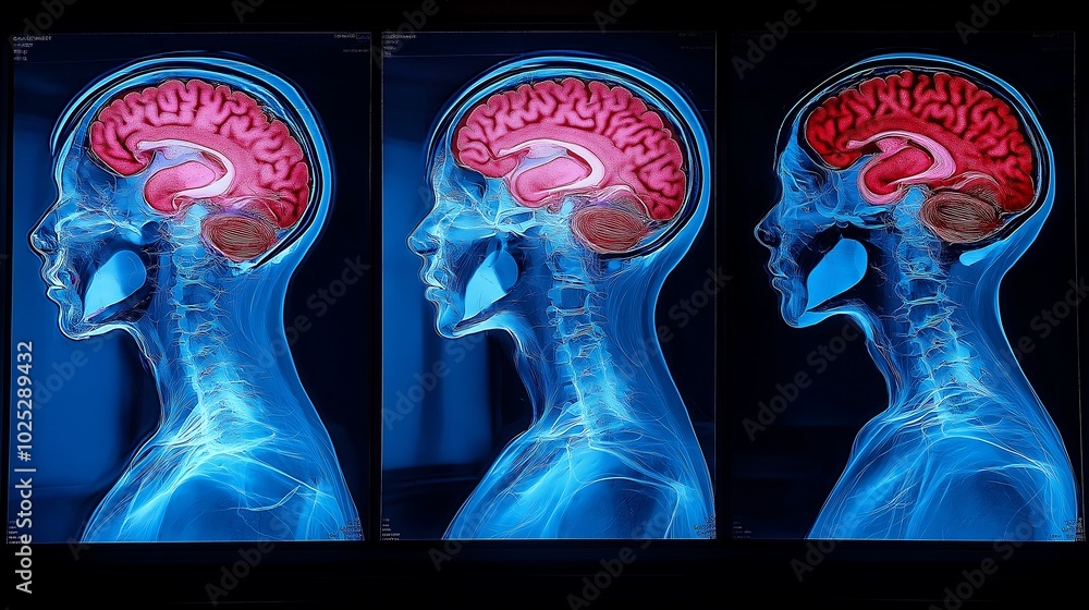 Medical images of the pineal gland in the human brain Stock ...