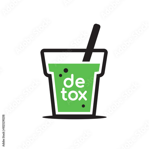 Detox drink green juice icon vector illustration isolated on white