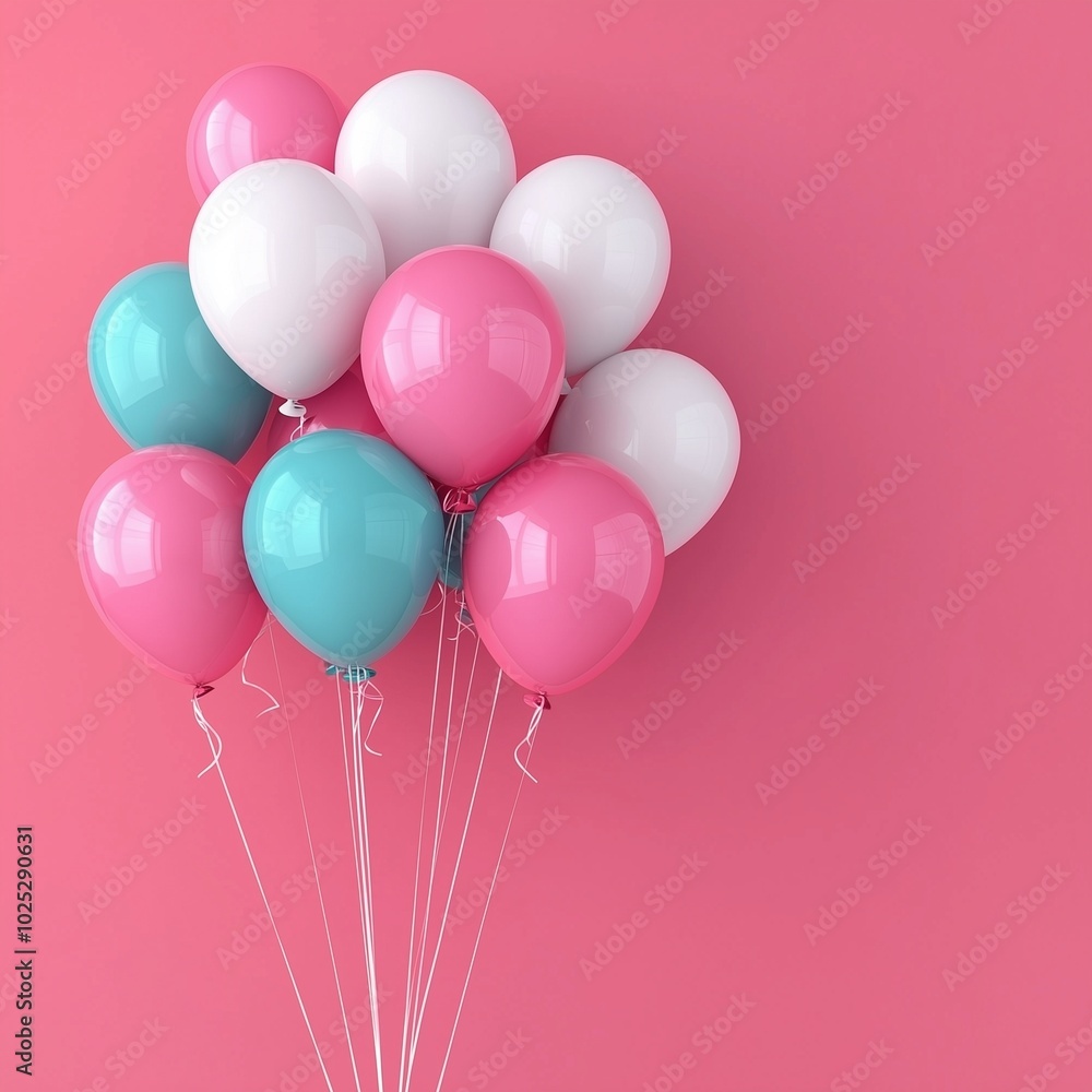custom made wallpaper toronto digitalBunch of bright balloons and space for text against color background.