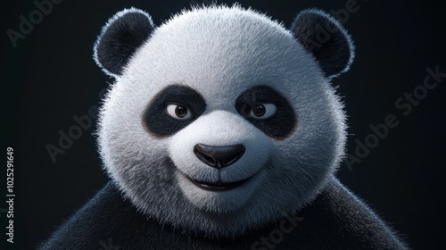 Panda, making a silly face, crossed eyes, generative ai