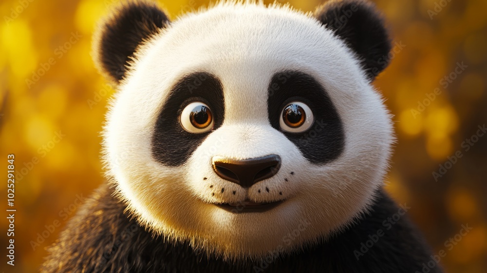 Obraz premium Panda, making a silly face, crossed eyes, generative ai