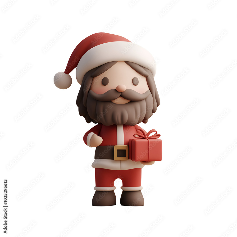 3D Render Christmas Character Cartoon: Jesus in Santa Hat Holding a Gift Box Illustration for Kids, Isolated on Transparent Background, PNG 3D Render Christmas Character Cartoon: Jesus in Santa Hat Holding a Gift Box Illustration for Kids, Isolated on Transparent Background, PNG