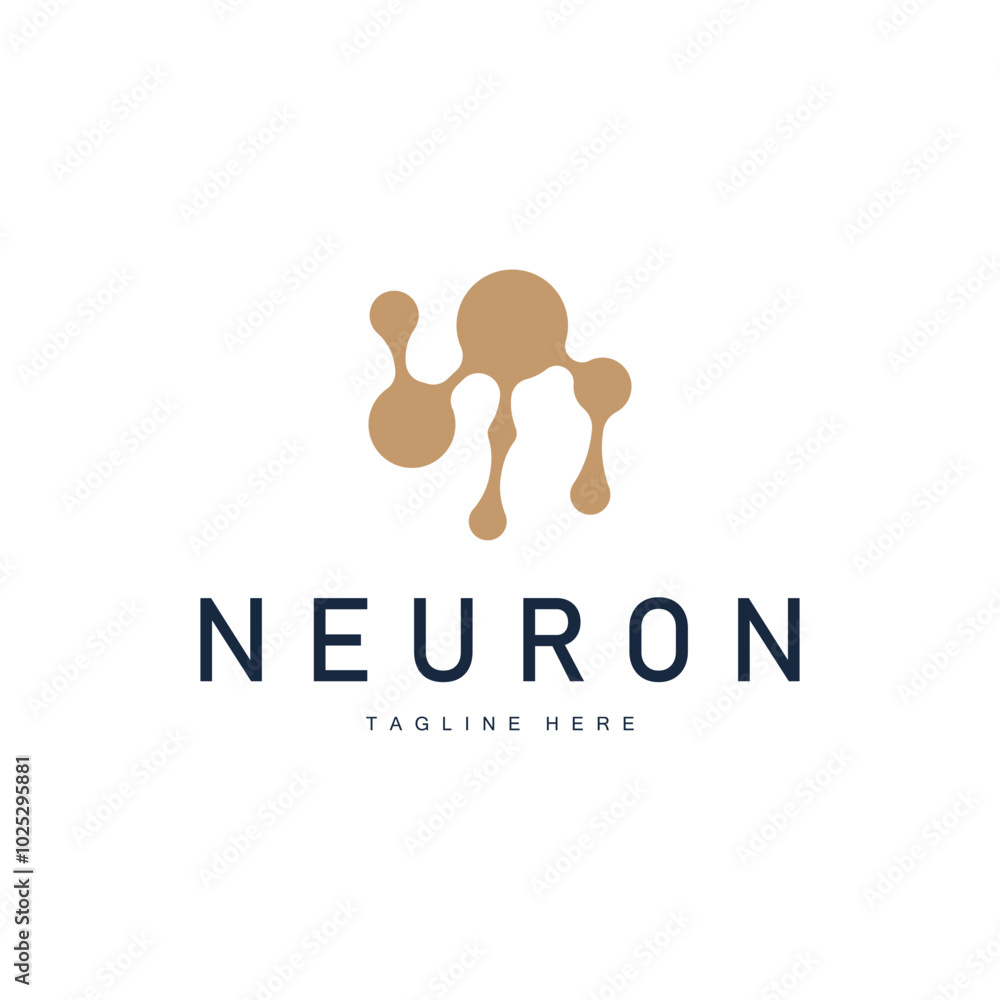 Neuron Logo Design Health Illustration DNA Molecule Nerve Cell Abstract Simple Illustration