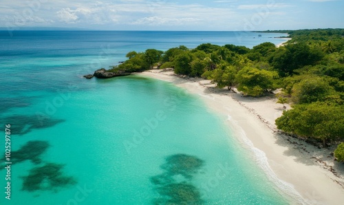 Aerial view of serene beach