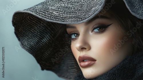 a fashionable woman wearing a modern bonnet, showcasing style and elegance