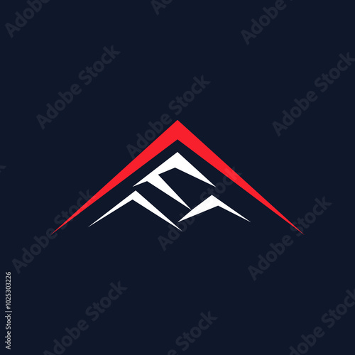 simple mountain and roof house design logo