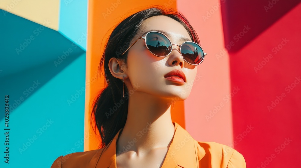 elegant an Asian woman with sunglasses and style generative ai elegant an Asian woman with sunglasses and style generative ai