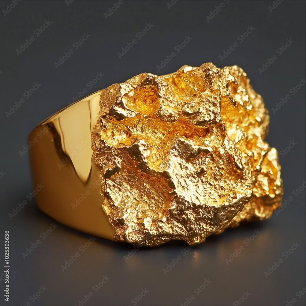 a piece of gold jewelry mans signet looking