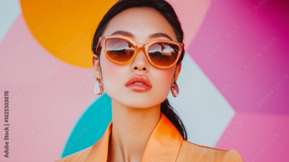 elegant an Asian woman with sunglasses and style generative ai elegant an Asian woman with sunglasses and style generative ai