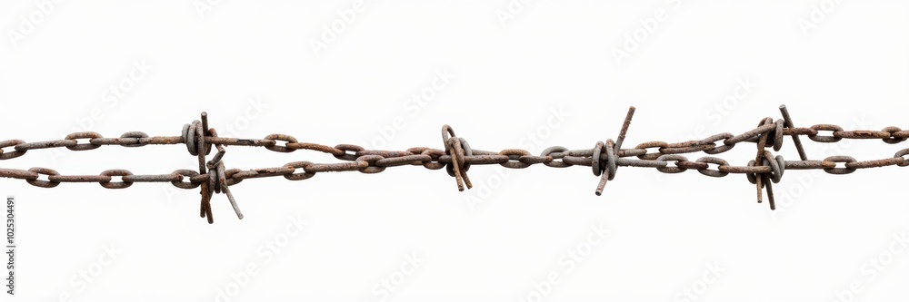 A close-up of barbed wire, symbolizing confinement, restriction, or protection. Ideal for themes of security, separation, or barriers in various contexts. A close-up of barbed wire, symbolizing confinement, restriction, or protection. Ideal for themes of security, separation, or barriers in various contexts.