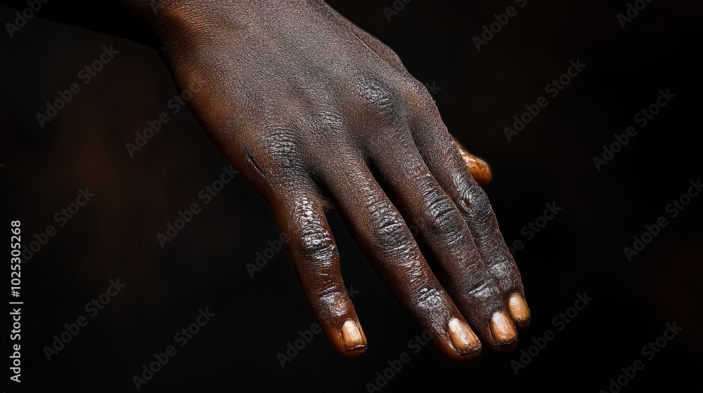 Fototapeta premium hand of a black person generative ai