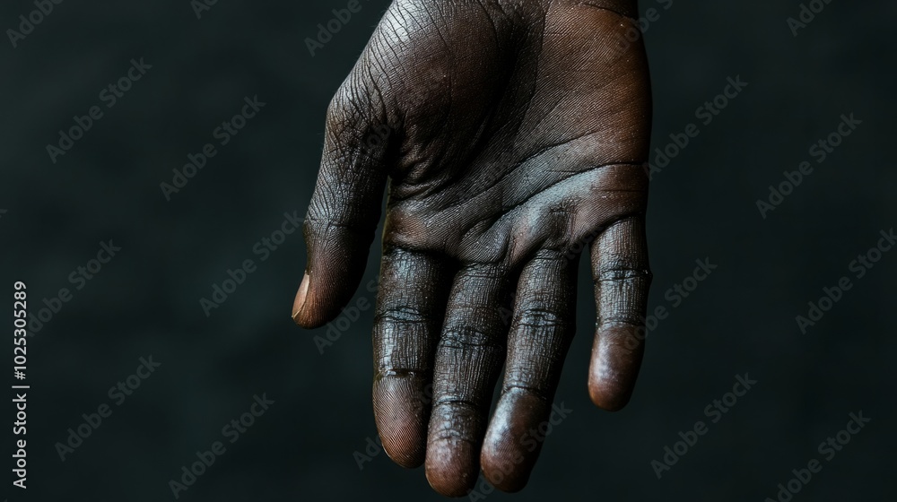 Fototapeta premium hand of a black person generative ai