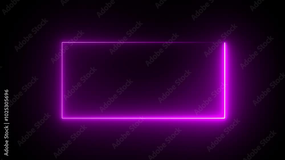 Abstract neon rectangle frame animation. abstract neon animation on black background. Abstract neon rectangle frame animation. abstract neon animation on black background.