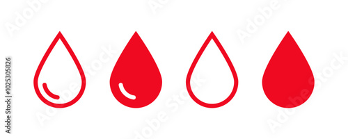 Water drop icon. Water or rain drops symbol. Blood or oil drop sign. Vector illustration eps10.