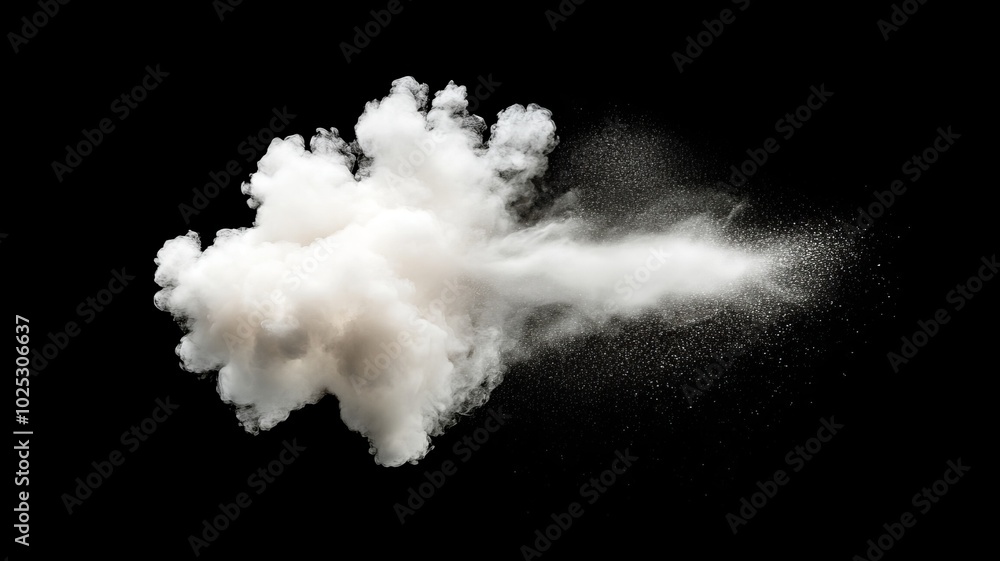 white sand space dust exploding on a black background white sand space dust exploding on a black background