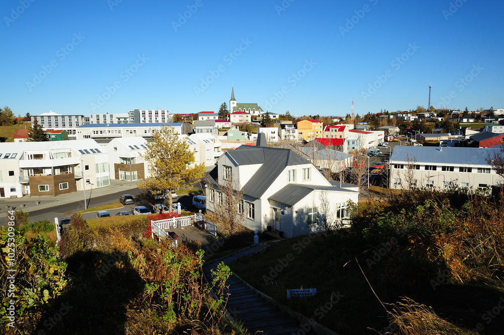 The town of Borgarnes, Iceland