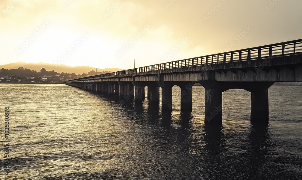 Bridge over the bay near the commercial port Bridge over the bay near the commercial port