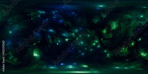 Wallpaper Mural High-Resolution Seamless 360 Degree HDRi Space Environment Map with Green Nebula and Stars for Virtual Reality and VFX Torontodigital.ca