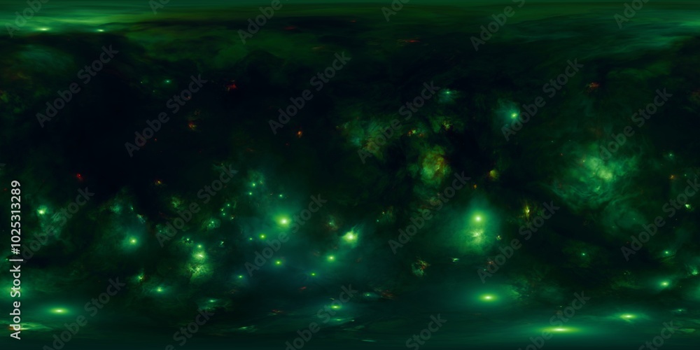 Naklejka premium 360-degree HDR Spherical Image of a Distant Nebula