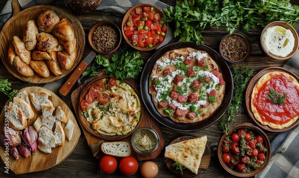 Georgian cuisine concept Georgian cuisine concept