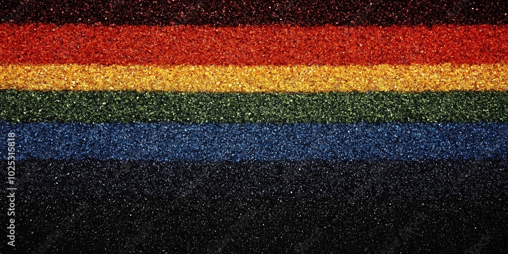 Rainbow stripes of glitter create a vibrant background. Rainbow stripes of glitter create a vibrant background.