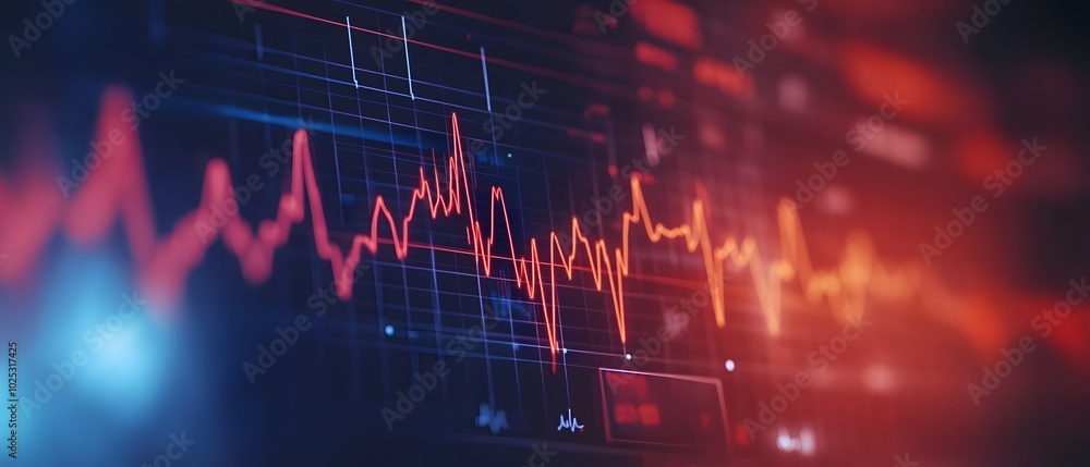 Abstract representation of a heartbeat line on a digital screen, showcasing data visualization and medical technology concepts. Abstract representation of a heartbeat line on a digital screen, showcasing data visualization and medical technology concepts.