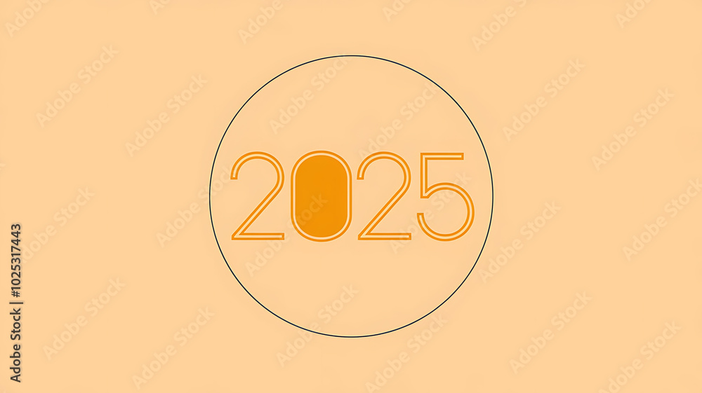 Minimalist orange and black 2025 design for New Year's greetings.
Minimalist orange and black 2025 design for New Year's greetings.