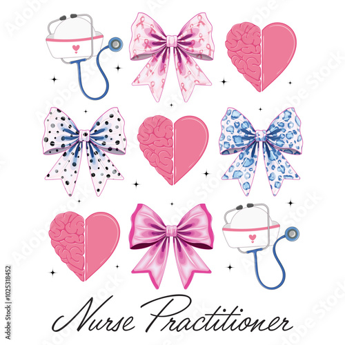 Nurse Practitioner Png, Nurse Practitioner, Nurse Gifts, Nurse PNG, Nurse, Nurse Nurse Nurse, Nurse Practitioner Gifts, Nursing,NP, NP Gifts,Nurse Practitioner Coquette Bow Png Svg, Black Bow Nurse