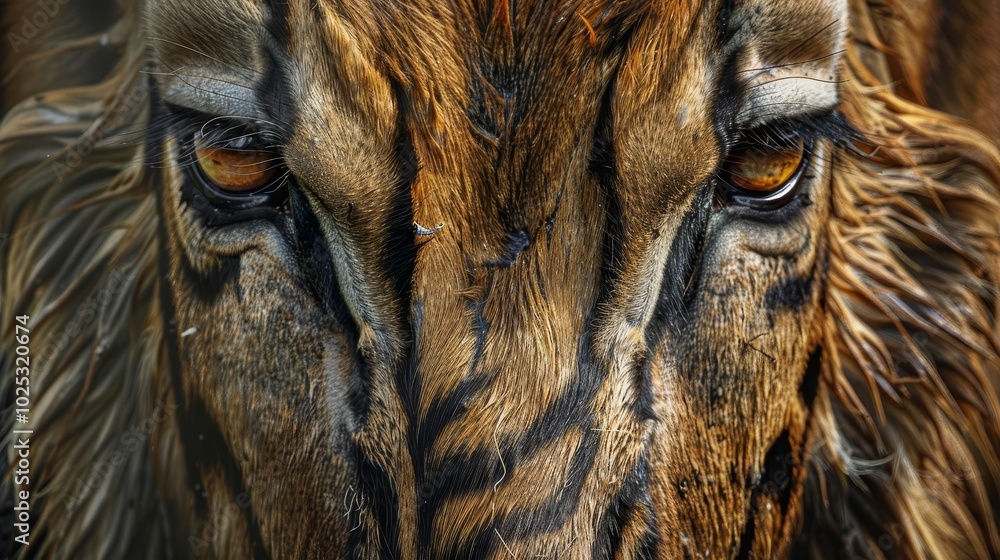 Naklejka premium Tabby wildebeest face