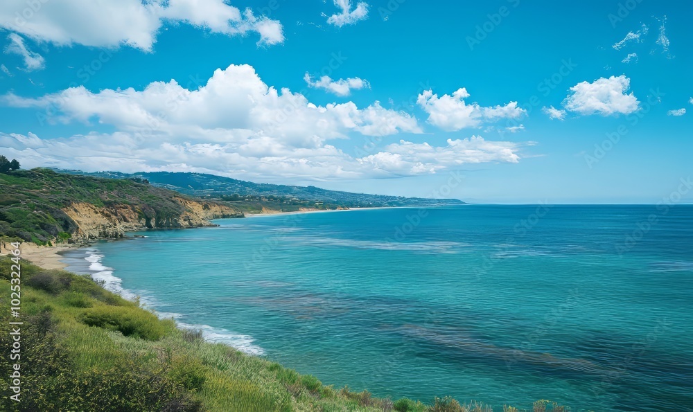 coastline looking towards alibu on a sunny day coastline looking towards alibu on a sunny day