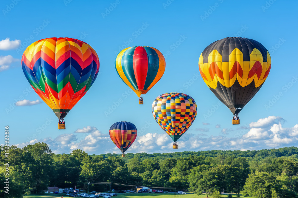 Obraz premium A colorful balloon festival filling the sky with vibrant hues
