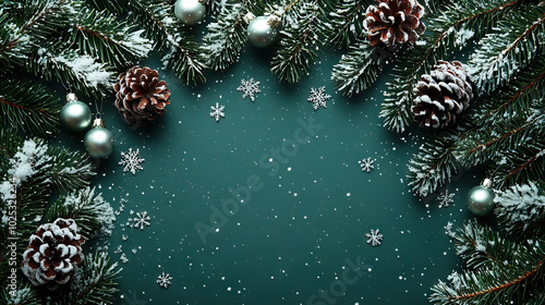 Wallpaper Mural Snowy Spruce Branches and Silver Bells Torontodigital.ca