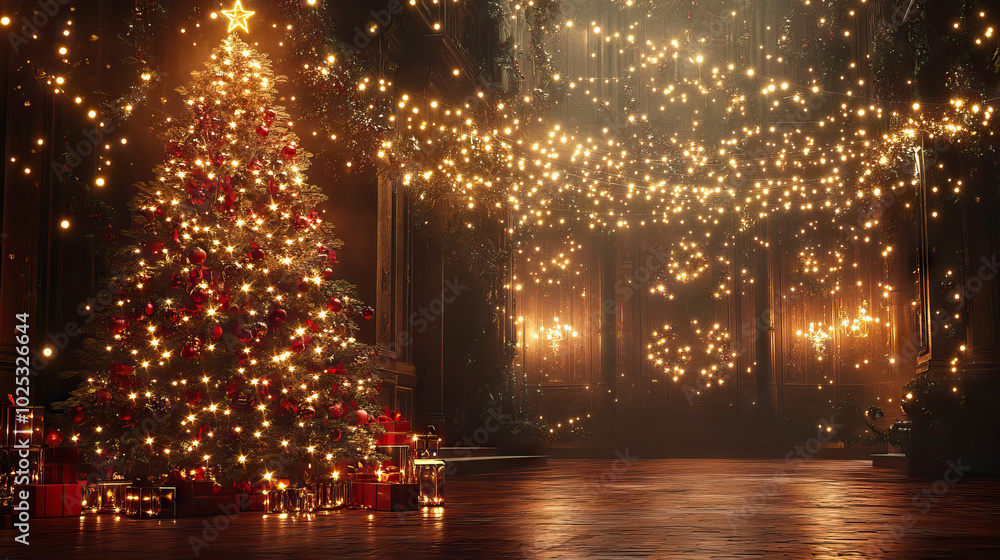 Luxurious Christmas With Sparkling Tree Luxurious Christmas With Sparkling Tree