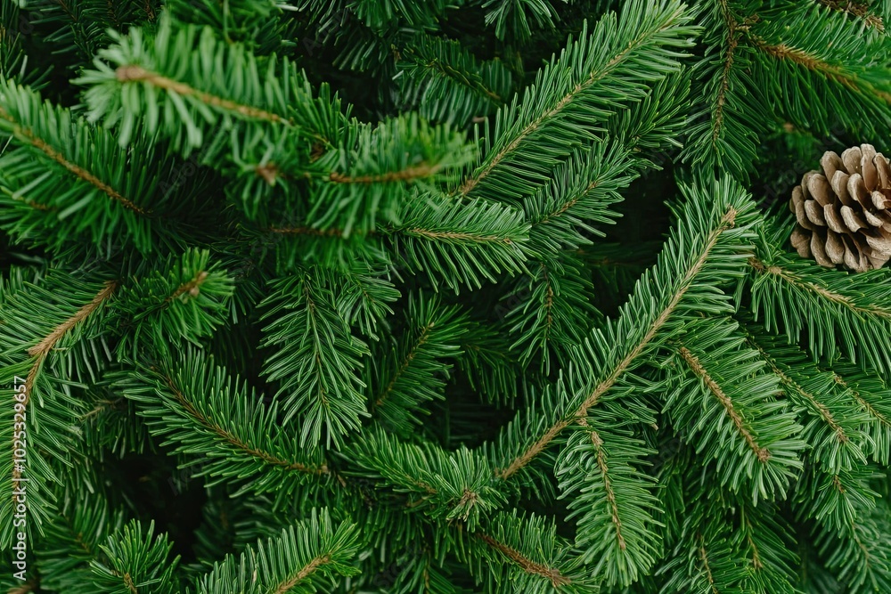 Textured Pine Branches With Cones for Festive Wreaths and Garlands During the Holiday Season