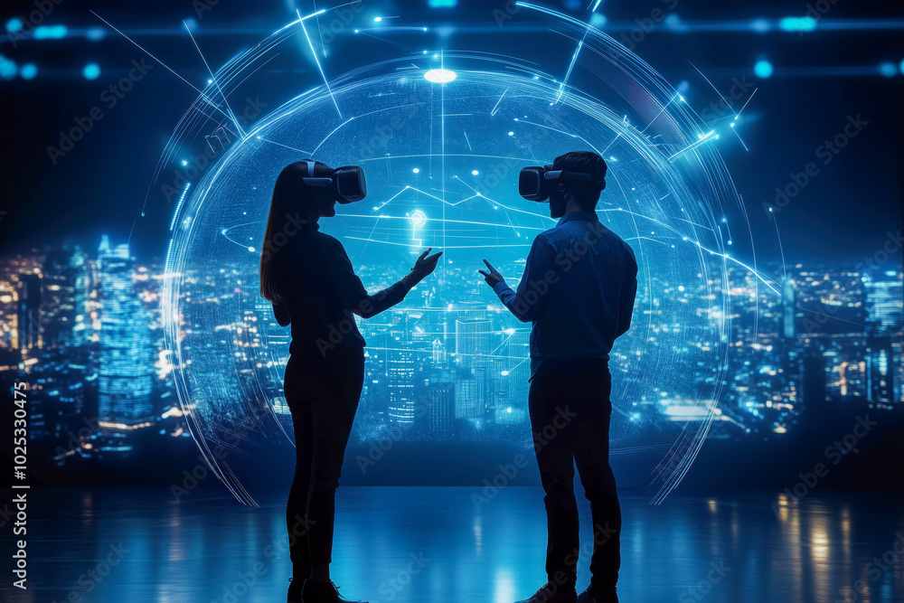 custom made wallpaper toronto digitalA futuristic talk show set in a virtual reality environment, where hosts and guests interact as digital avatars in a virtual studio. The possibilities are endless as technology advances