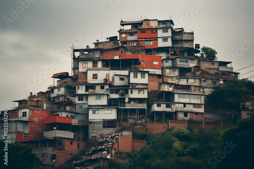 slum building architecture, architecture photo