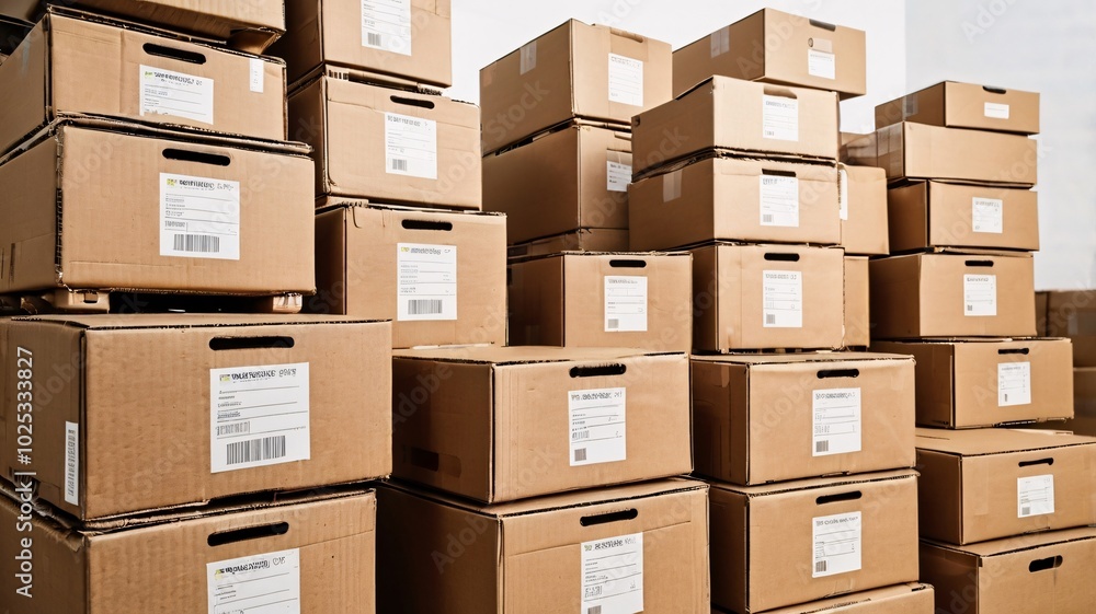 stack of shipping boxes ready for delivery stack of shipping boxes ready for delivery