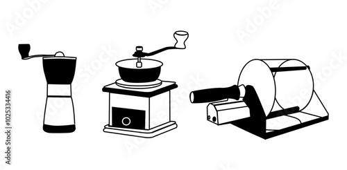 Coffee Set Illustration | Minimalist Doodle Vector for Café and Coffee-Themed Designs Coffee Set Illustration | Minimalist Doodle Vector for Café and Coffee-Themed Designs